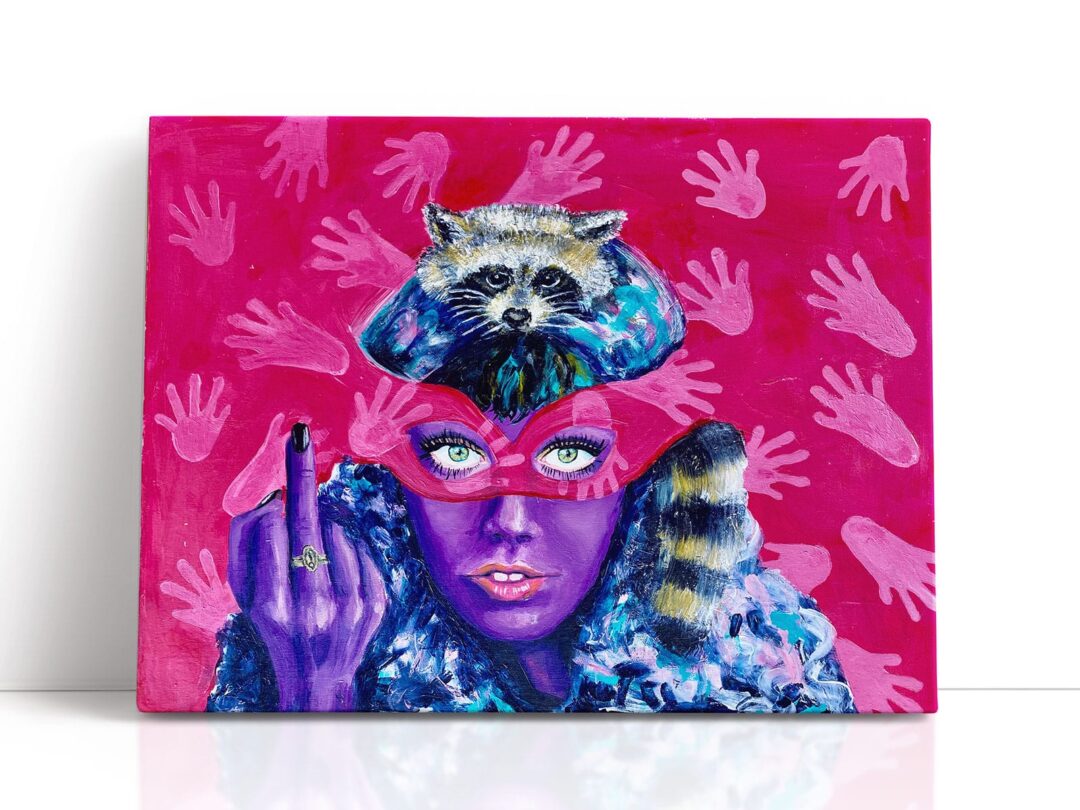 Trash Panda, acrylic on canvas